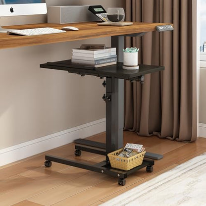 TigerDad 11.81 x 13.27 inches QQ-111 Overbed Table Adjustable Height Indoor Use Metal and Engineered Wood