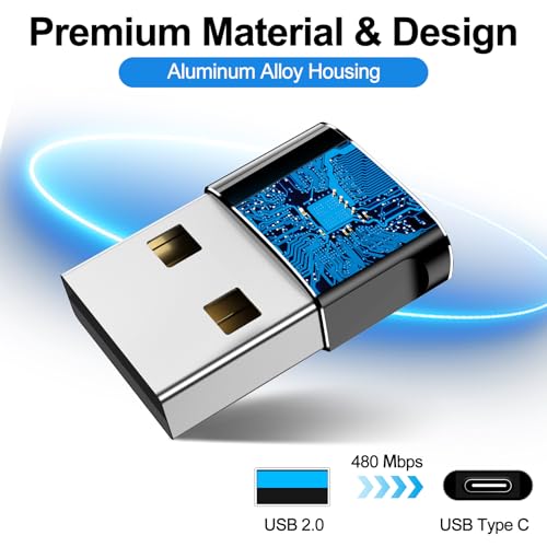 xiwxi 4 Count USB Type C Female to USB A Male Adapter USB 2.0