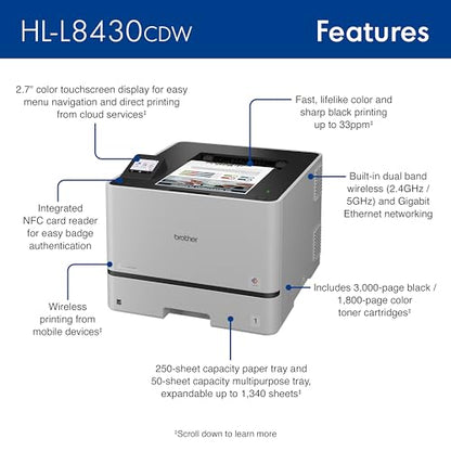 Brother HL-L8430CDW 2400x600 DPI Color Laser Printer