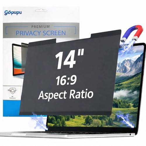 gopupu 14 Inch 16:9 125g Magnetic Laptop Privacy Screen Filter