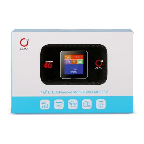 OLAX Compact Mobile WiFi Hotspot 4G LTE MF955V USB 48Mbps 2.4GHz Internal Antenna