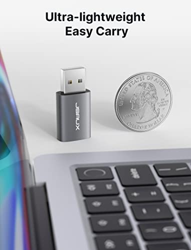JSAUX 2 Pack USB to 3.5mm Jack Audio Adapter USBA2001 Stereo Audio Adapter for PC, Headset, and Console