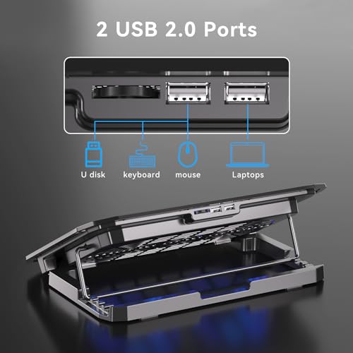 KYOLLY Laptop Cooling Pad N106 Metal Enclosure 2 Fans Air Cooling 14.29"x10.2"x1.25" 0.83kg