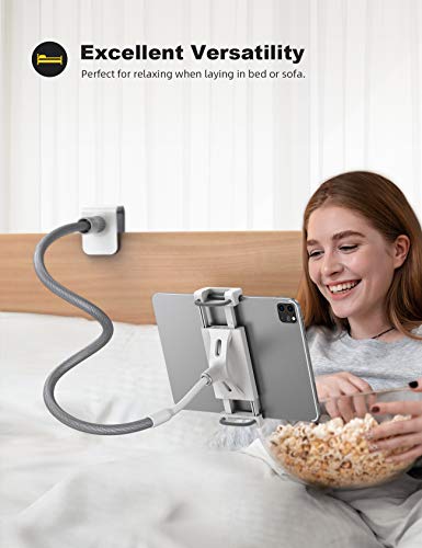 Lamicall 11 x 9.4 x 3 inches LS02 Adjustable Gooseneck Tablet Holder, 360 Degree Rotation, Compatible with 4 - 10.5 inches Devices, Clamp Mount