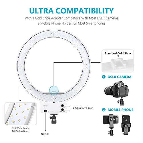 NEEWER 18 Inch LED Ring Light RL-18 55W Cold Shoe Photography