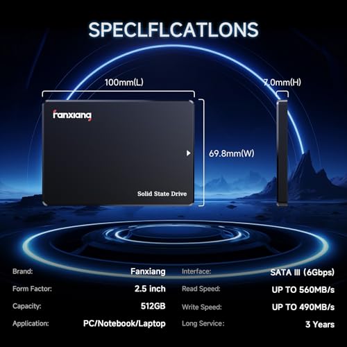 fanxiang 512GB SATA SSD S101Q 2.5" Internal Solid State Drive Up to 560 MB/s
