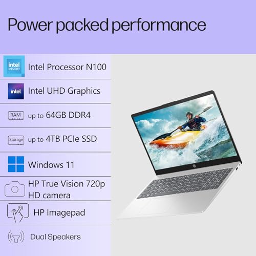 HP 15.6" Laptop 1920x1080 IPS 16GB DDR4 256GB SSD Intel N100