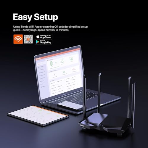 Tenda 1 Count AC6 Dual-Band Wireless Router 1200 Mbps - Ethernet and Wi-Fi Connectivity