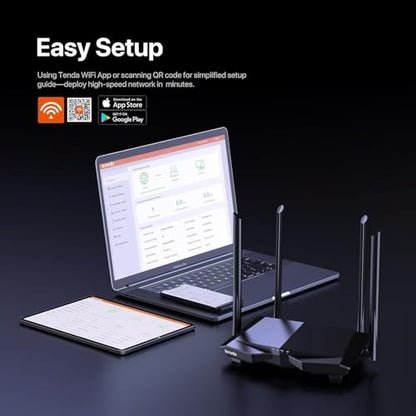 Tenda 1 Count AC6 Dual-Band Wireless Router 1200 Mbps - Ethernet and Wi-Fi Connectivity