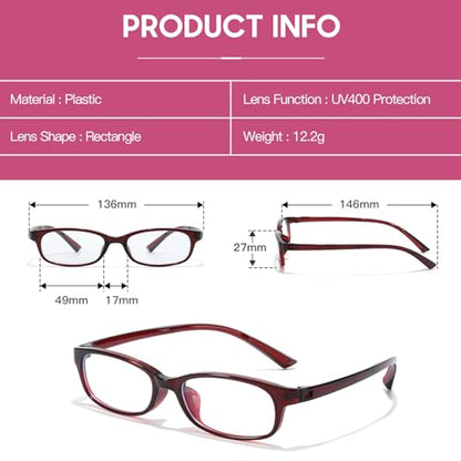 TJUTR Medium 22512 Prescription Eyewear Frames with Blue Light Blocking