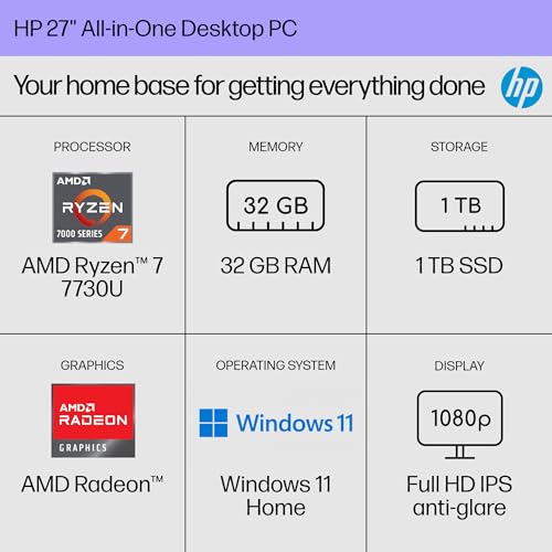 HP 27 inch All-in-One Desktop PC 27-cr0012 1920x1080 60Hz LED