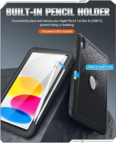 MoKo iPad Case for 11th Generation 2025 (Model: A3354/A3355/A3356) & 10th Generation 2022 (Model: A2696/A2757/A2777) Heavy Duty Shockproof Cover with Screen Protector