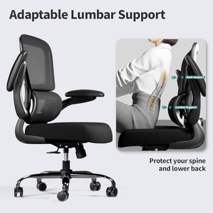 TRALT Office Chair 1.0 Count TRALT+TRALT+YX001-2-BLK-US Indoor Breathable Mesh Ergonomic Desk Chair