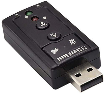 zdyCGTime 2.28"L x 0.98"W x 0.55"H 682559181180 7.1-Channel Stereo Virtual External USB Audio Adapter