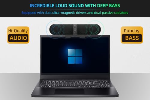 XKX 40mm XKX115A Stereo Computer Speakers, USB Compatible, Clip-On Mount, Plastic Enclosure
