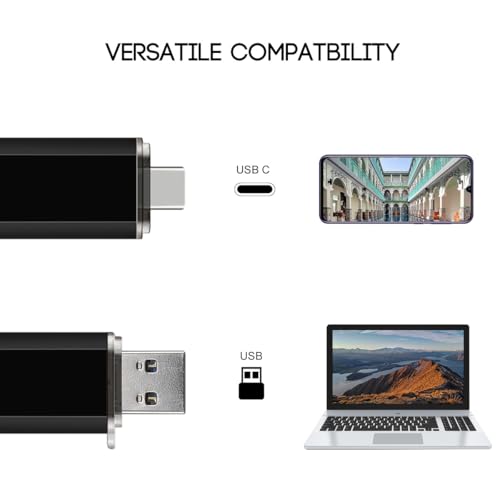 myemuun 128GB USB U128 Flash Drive USB 2.0 Dual Type A & C