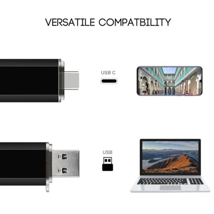 myemuun 128GB USB U128 Flash Drive USB 2.0 Dual Type A & C