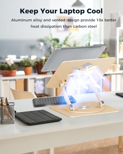 Aoviho 15.6 inch L6 Laptop Stand 360° Height Adjustable Tabletop Aluminum Stand