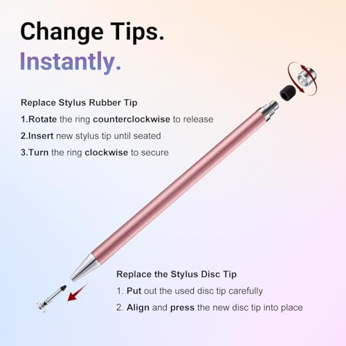 LINFANC 10 Pcs LF1061 Stylus Pens for Touchscreens - Aluminum Construction, 5.98 x 0.31 x 0.31 Inches, Compatible with Android, iPhone, iPad, Tablet, Smartphone
