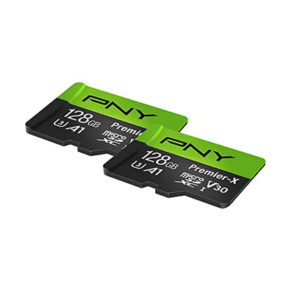 PNY 128GB P-SDU128X2V31100PX-GE Premier-X microSDXC Flash Memory Card 2-Pack Class 10 UHS-I V30 100MB/s