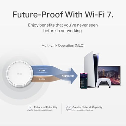 TP-Link Deco BE23 1-Pack Dual-Band Wi-Fi 7 Mesh Router | Up to 3600 Mbps, 2500 Sq.Ft Coverage, 2× 2.5G Ports | Remote Control, Internet Security, Parental Controls