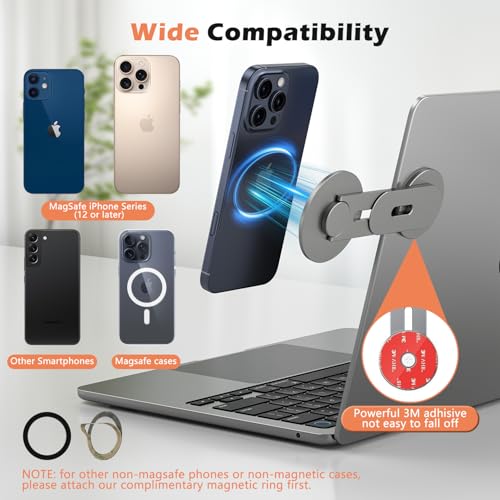 ALAFLY 5.61x2.23x0.34in 2025 Laptop PH-Gray Portable Magnetic Phone Holder
