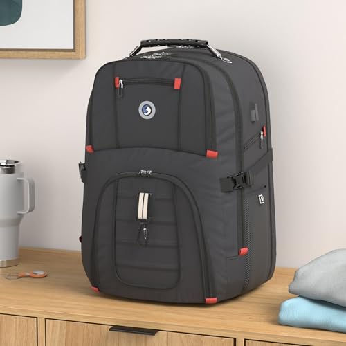 SHRRADOO 50L 983035 Black Travel Laptop Backpack