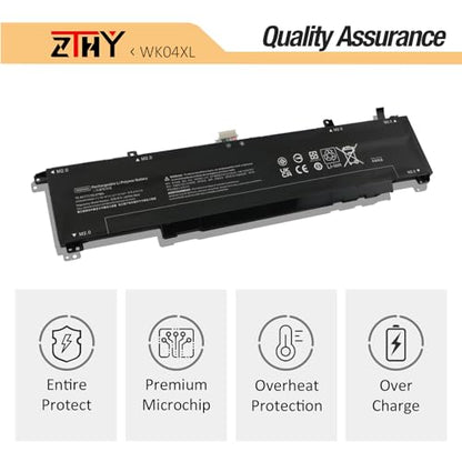 ZTHY 70.07Wh WK04XL Lithium Polymer Battery 15.4V for HP Laptops