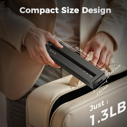 TATTMUSE A28U Portable Thermal Printer, 203 DPI, Monochrome, Bluetooth Connectivity, Lightweight 585g