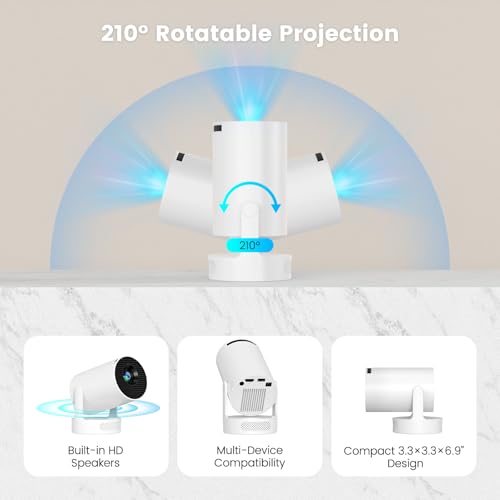 SKUOU Portable Projector HY300 ULTRA 1280x720 4K Support LED