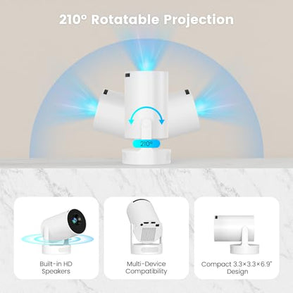 SKUOU Portable Projector HY300 ULTRA 1280x720 4K Support LED