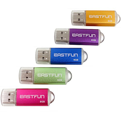 EASTFUN 5Pack 8GB USB Flash Drive USB 2.0 Model 6438890