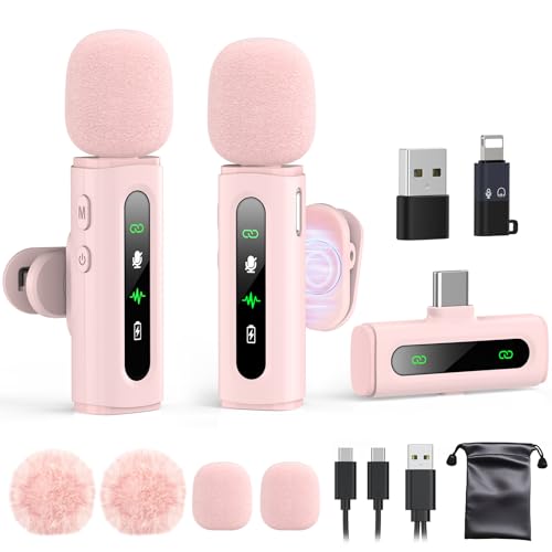 GoorDik Wireless Lavalier Microphone J3 USB Type-C Omnidirectional Microphone - Pink