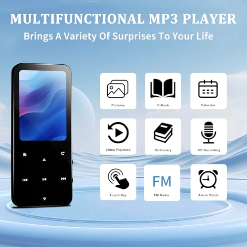Picxiul 1.8-Inch PC-MP3-001 16GB MP3 Player with Bluetooth 5.2