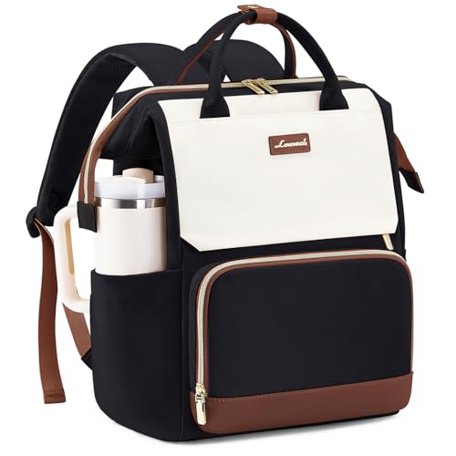 LOVEVOOK 15.6 inch Laptop Backpack for Women - Dedicated Water Bottle Pockets - Water Resistant - Smart Organization - Travel Friendly - Adjustable Straps - Polyester Case