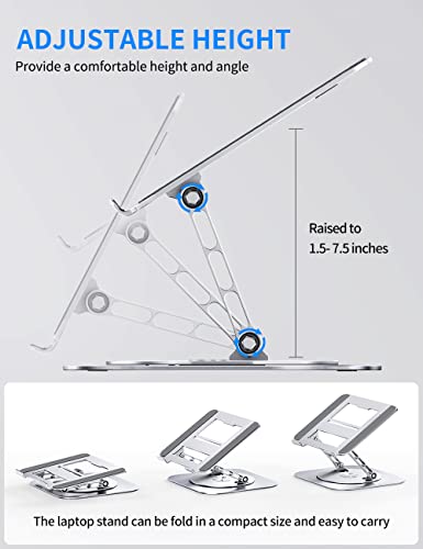 AOEVI Adjustable Computer Stand Tower Tabletop Aluminum Compatible with 10-16 inch Laptops