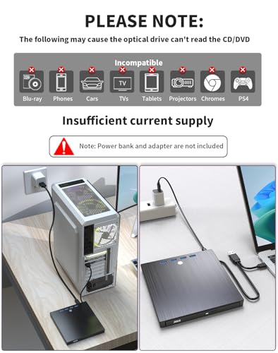 JKNJX 9 in 1 XD013 USB 3.0 and Type-C External CD/DVD Drive