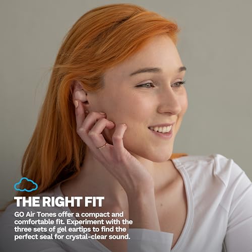 JLab EBGTONEPFA50WEB Go Air Tones+ In Ear Headphones, Bluetooth 5.1 Wireless Earbuds, 35+ Hours Playtime, Touch Control, Water Resistant, With Charging Case