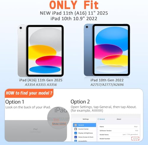 BMOUO 10.9 Inch iPad 11th/10th Generation Case for Kids - Model A3355/A3356 & A2696/A2757/A2777, Shockproof, Built-in Screen Protector, EVA Material