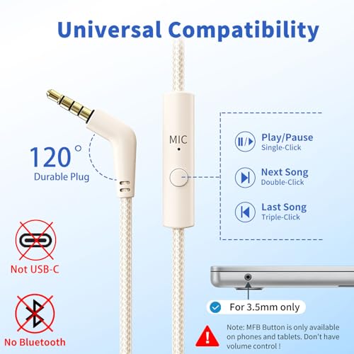 Botesty Sound LRIS Wired Over-Ear Headphones with Built-In Microphone and 3.5mm Jack