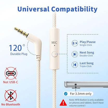 Botesty Sound LRIS Wired Over-Ear Headphones with Built-In Microphone and 3.5mm Jack