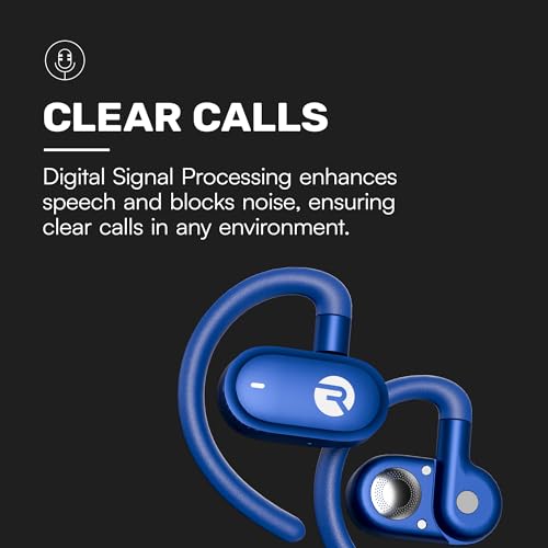 Raycon Black RBO725 Open Ear Headphones - Wireless Bluetooth, IPX5 Water Resistance