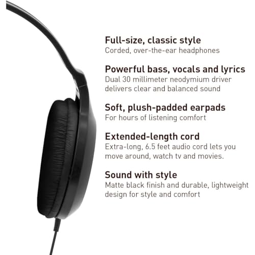 Panasonic RP-HT161-K Over Ear Headphones 32 Ohms 27 kHz Wired Headphones