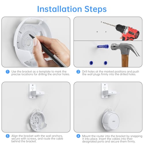 XLTTYWL 3 Pack Deco WiFi 7 Wall Mount Kit Model HY-WT1220 for Deco BE23/BE25/BE3600/BE5000