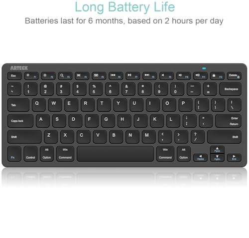 Arteck 11.2" x 4.7" x 0.2" HB098 QWERTY Bluetooth Keyboard Mechanical Scissor-switch