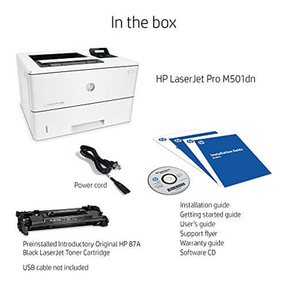 HP LaserJet Pro M501dn Monochrome Laser Printer with Duplex Printing, 600 x 600 dpi, 43 ppm