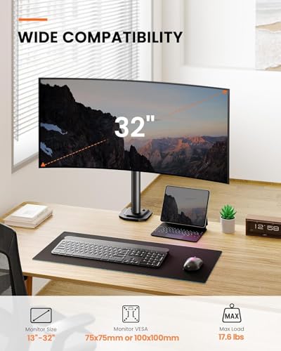 ErGear 13 to 32 Inch Single Monitor Mount VESA 75/100mm Black EGCM12