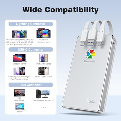 iDiskk 500GB USB 3.0 External Hard Drive 450 RPM Mechanical Hard Disk for Personal Use with Data Recovery Service