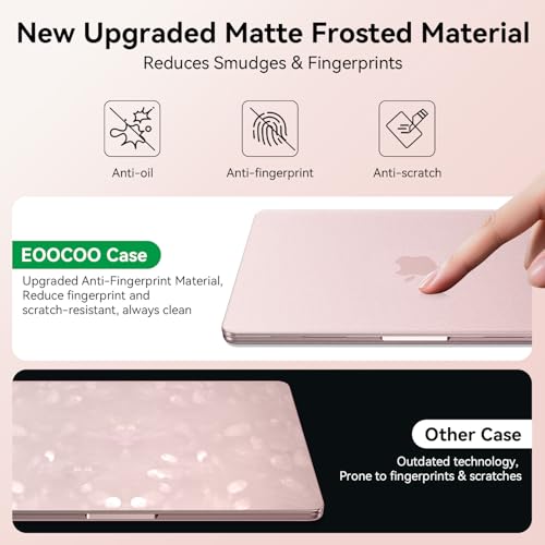 EooCoo MacBook Neo Case 13 inch Model A3404, Blush Clear, Anti-Crack, Scratch Resistant Hard Shell