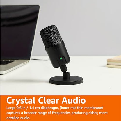 Amazon Basics USB Condenser Microphone AMZ-S6524A, Unidirectional, 75 Decibels, 20 Hz - 20 kHz, Black